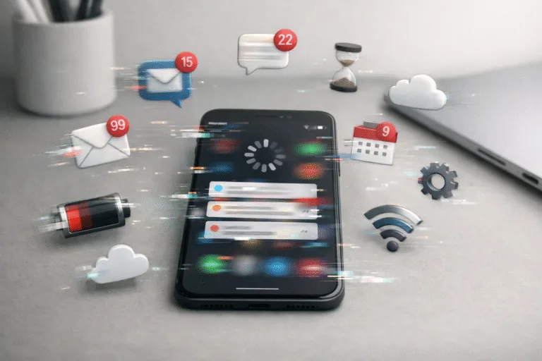 smartphone showing lag and background app overload