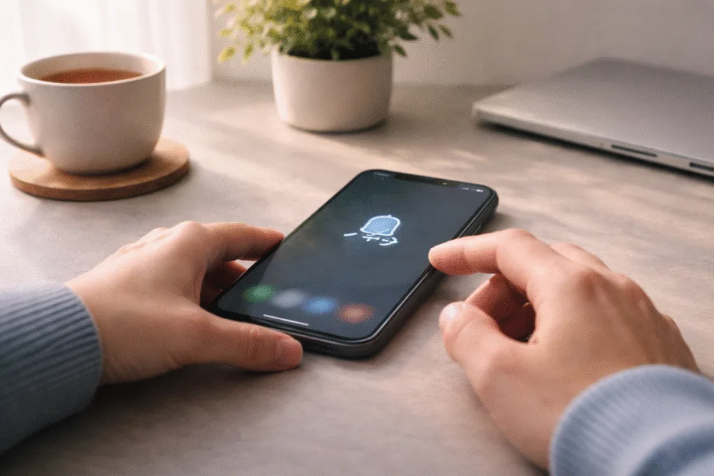 person using smartphone mindfully without addiction